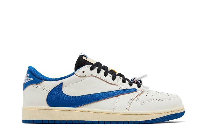 Air Jordan 1 Low OG SP x Fragment Design x Travis Scott 'Sail – Military Blue'