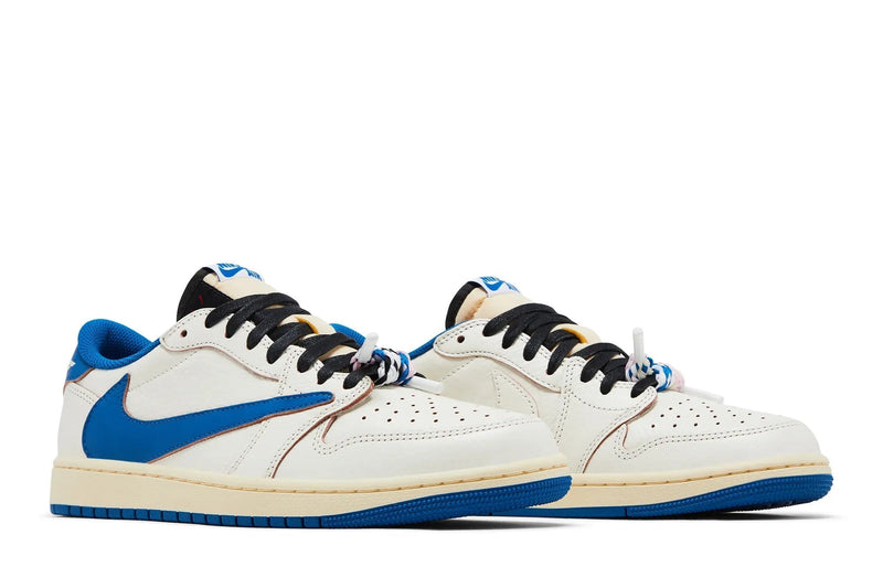 Air Jordan 1 Low OG SP x Fragment Design x Travis Scott 'Sail – Military Blue'